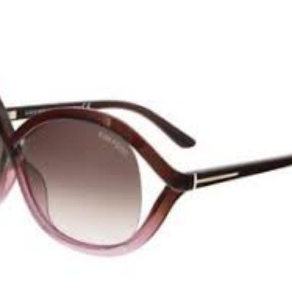 Tom Ford Sandra Sunglasses Purple Frame Brown Grad - Picture 5 of 7